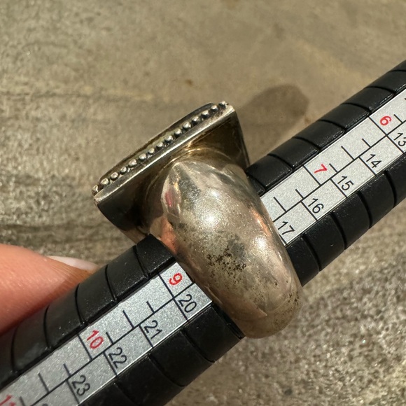 EXEX by Claudia Agudelo 925 Sterling Silver Bold Ring with Square Onyx - Picture 12 of 13